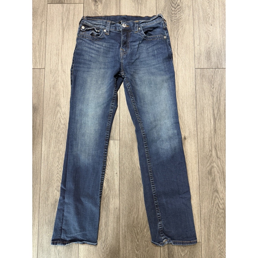 True Religion Men's Straight Leg Blue Jeans Size 32x32